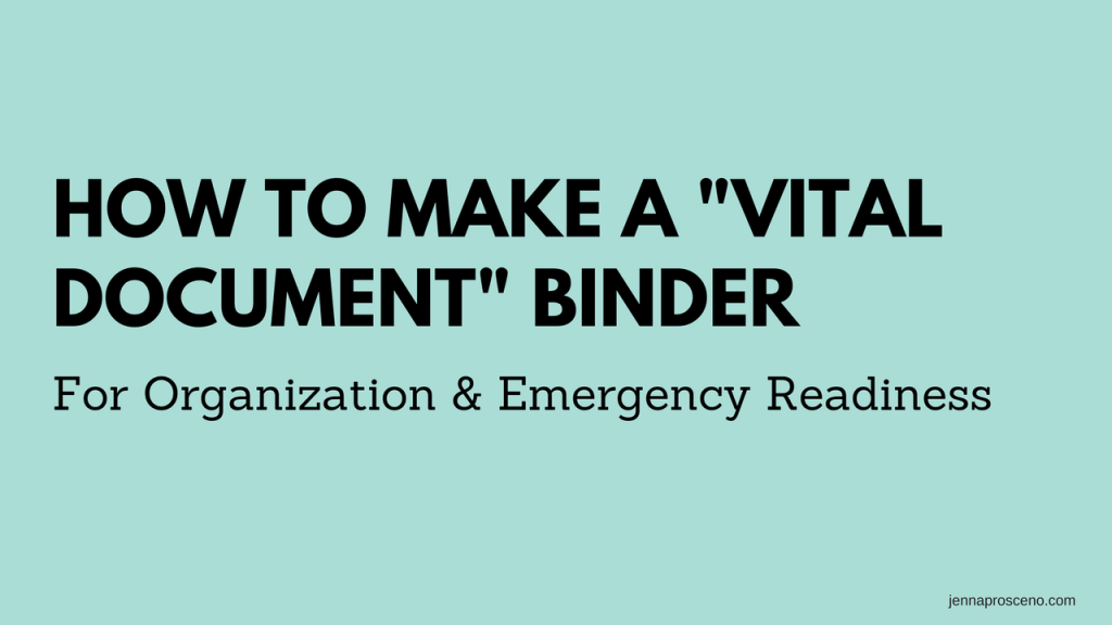 How To Make A Vital Document Binder